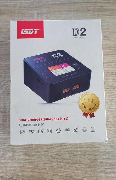 Încărcător profesional dual ISDT D2 smart charger 200 W/12 A(1-6 s) ediție actualizată