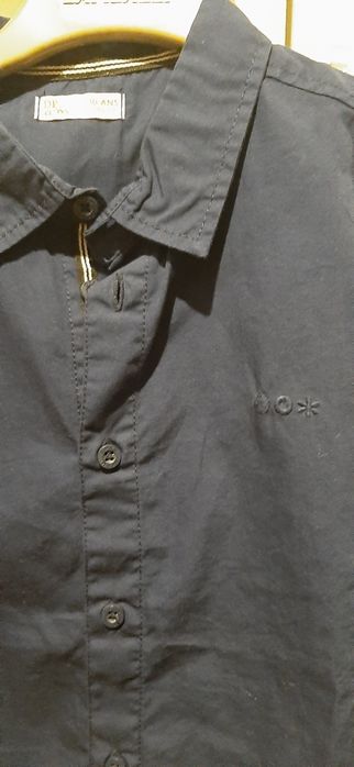 Complet cămașa  pantalon albastru bumbac 9 10 ani