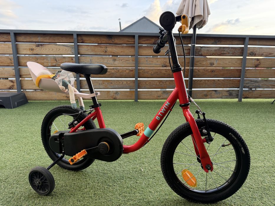 Bicicleta 2 in 1 Discover 500 14” B-Twin Dechatlon rosie