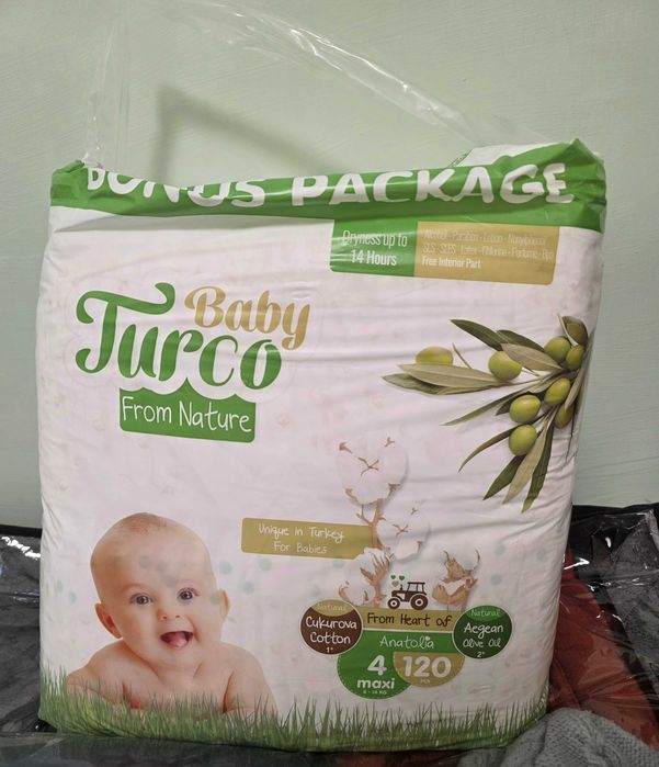 Памперси 4  8-14 кг 120 бр. Baby Turco