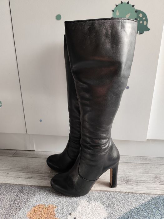 Черни ботуши естествена кожа