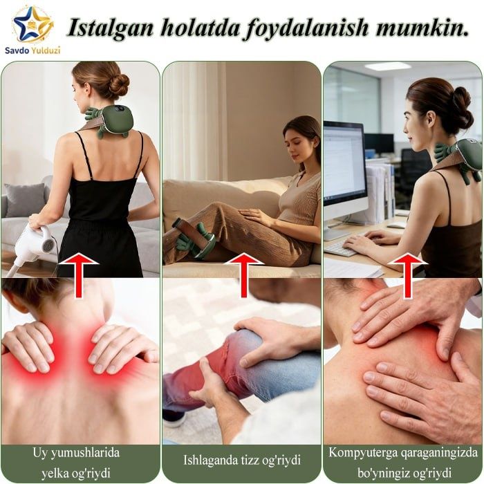 Real qo‘l massajiga o‘xshash yelka-bo‘yin massajeri