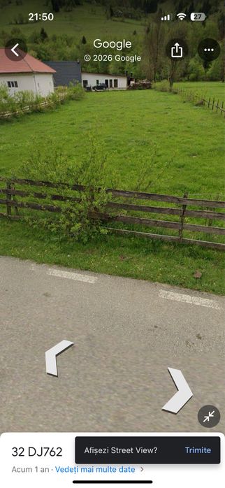 Teren Intravilan 1900 mp în loc. Vidra, jud. Alba, investiție cabană