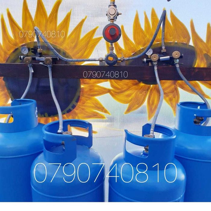 Ansamblu 2 butelii 50L GPL, accesorii pt. centrala GPL