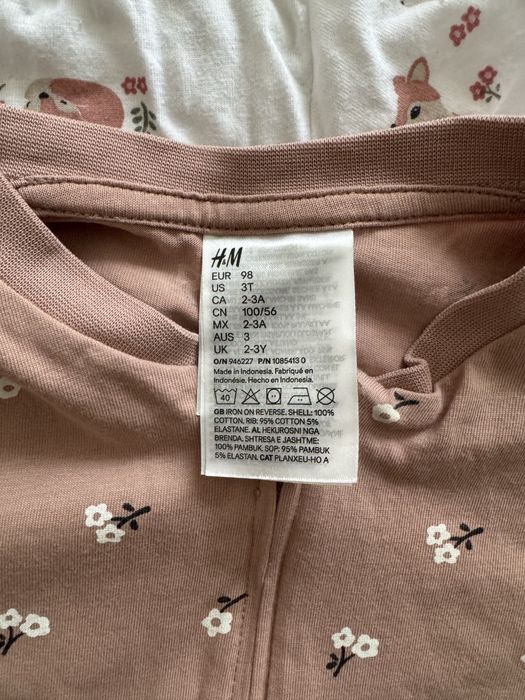 Комплект от 2 броя пижами от памук H&M, размер 98