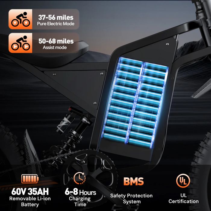 НОВО!!! Електрически OFF Road Велосипед Bopzin Q8 3000W 60V/35AH
