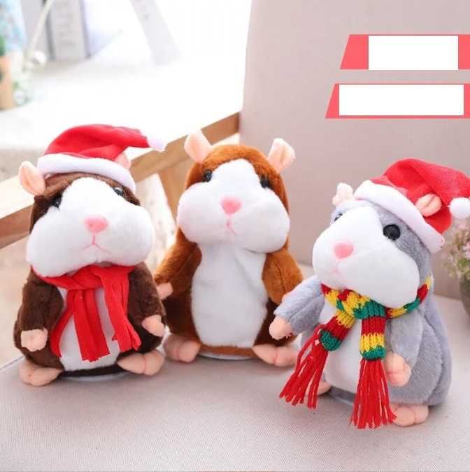 Новогодний говорящий хомяк- повторюшка  Мега популярный хомяк