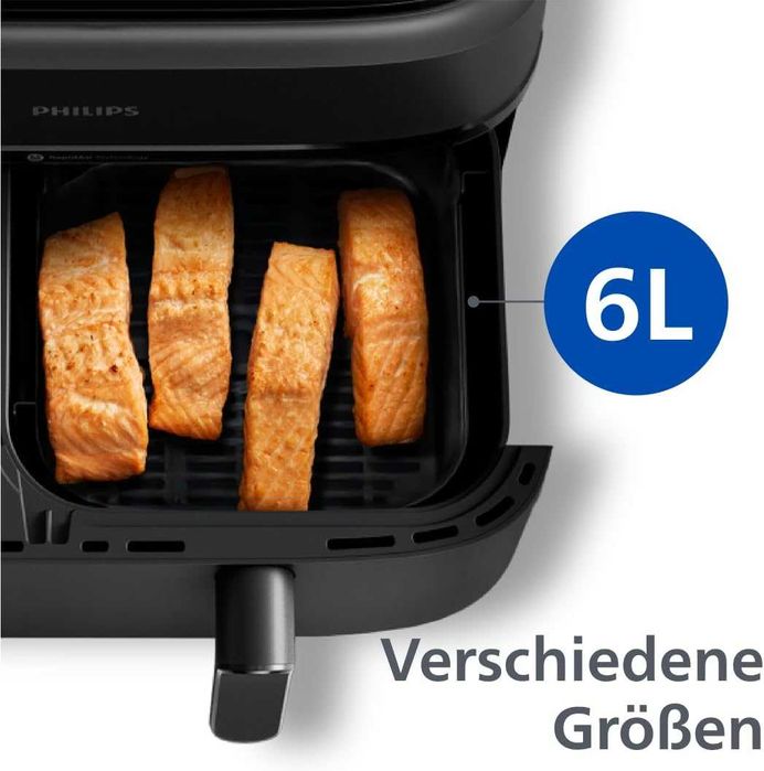 Фритюрник с горещ въздух Philips Airfryer Dual Basket 3000 Series, 9 л, 2 кошници (NA350/00)