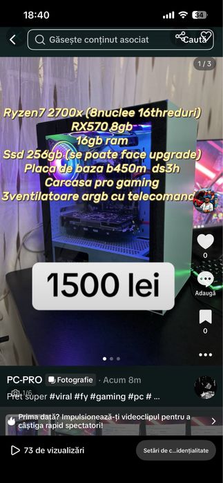 Pc gaming | ryzen7 2700x |rx570 8gb| 16gb ram ddr4