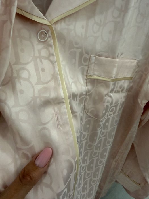 Pijama damă satin roz pudră |.Monogramă NOUĂ