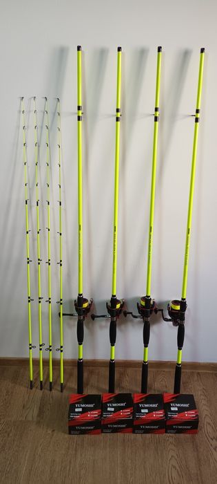 SET 4 Lansete Feeder 3.0m ROBINHAN Bolentino + 4 Mulinete YUMOSHI DM60