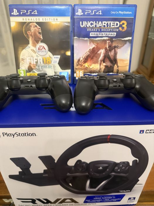 PS4 slim STAR WARS + 2controllere + volan + 8jocuri