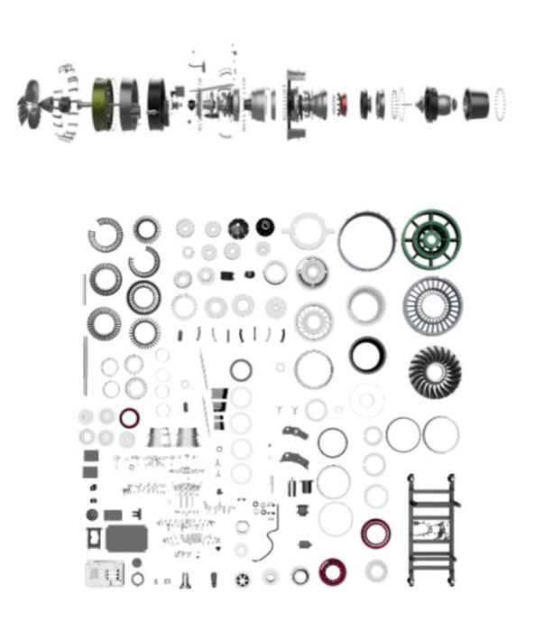 Турбовентилятор, модель реактивного двигателя.
