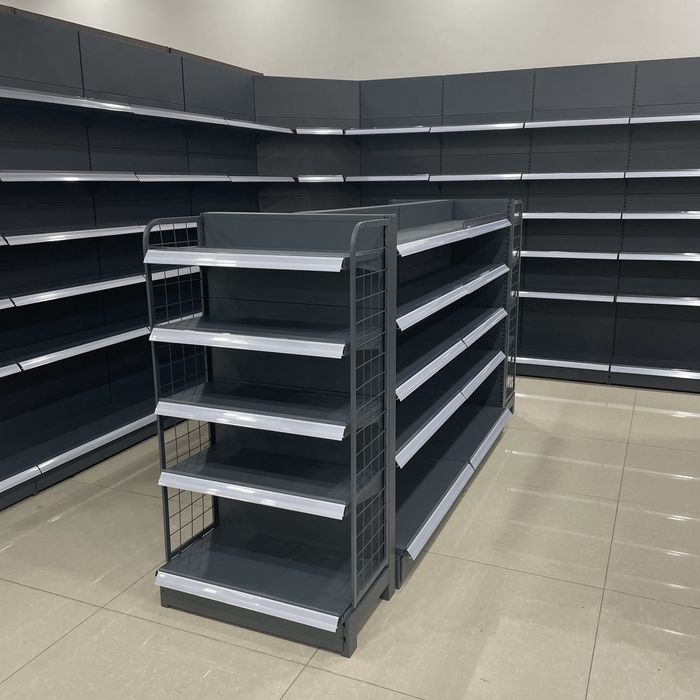 Supermarket tokchalar, magazin polka, vitrina prilavkalar, stilaj