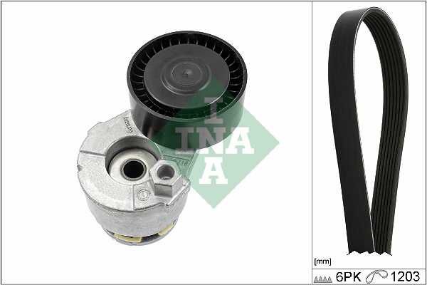 Set Curea Accesorii (Transmisie) INA -Dacia Logan, Renault 1.5 dCi NOU