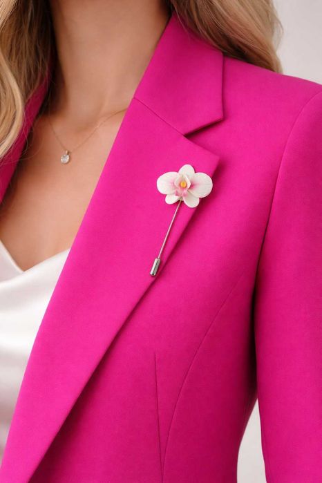 Brosa orhidee alb-roz