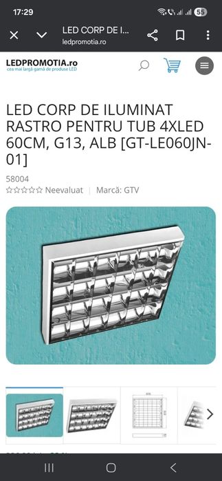 Corp iluminat raster 4xLED/TUB G13 60cm – stare foarte bună