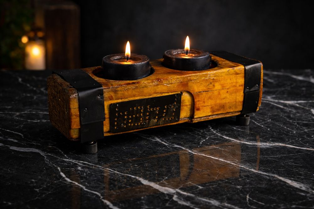 “Rustic Loft – qo‘lda yasalgan yog‘och shamdon”