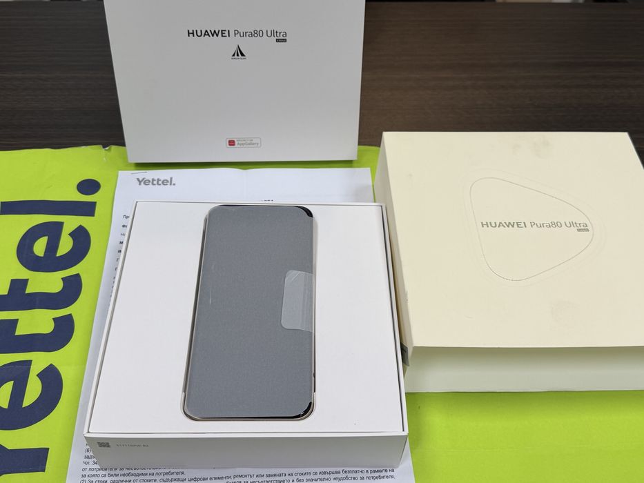 КАТО НОВ 512GB Huawei Pura 80 Ultra 12GB Yettel Гаранция 3г Gold