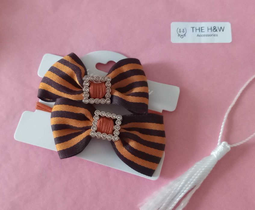 Ponytail hairtai elastic with cute bow 2 pcs