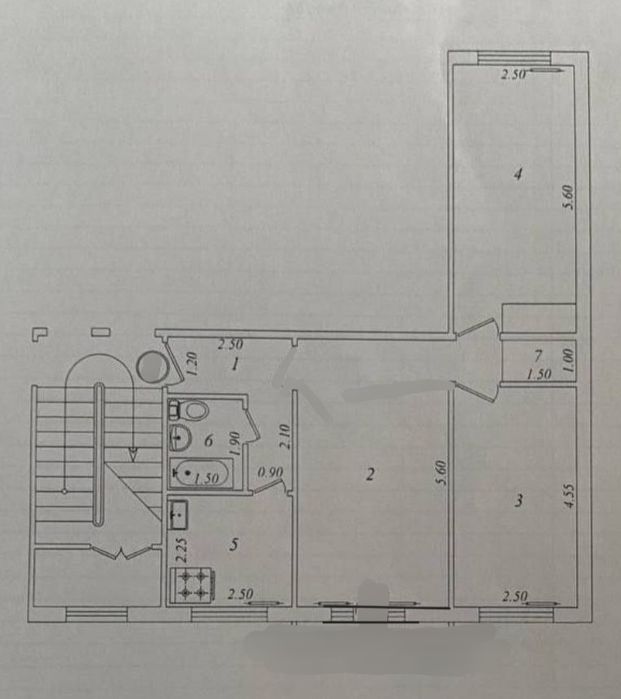 *3 ком/ 1 этаж/ 4 этажка. Кирпичный дом. Ор-р кафе Олмос