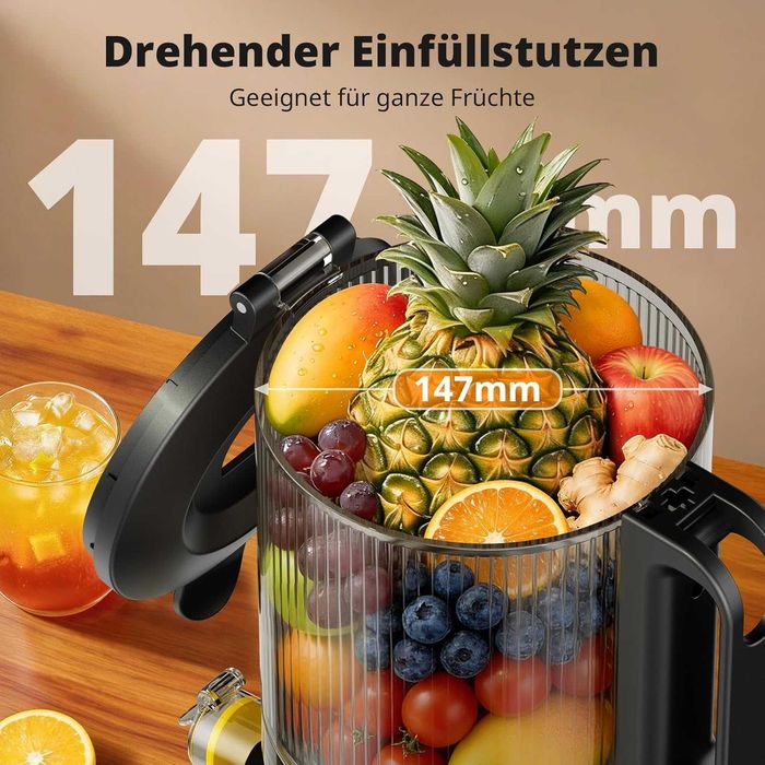 Сокоизтисквачка AIRMSEN Slow Juicer 300W | Цели плодове | 2.1L + ПОДАРЪК