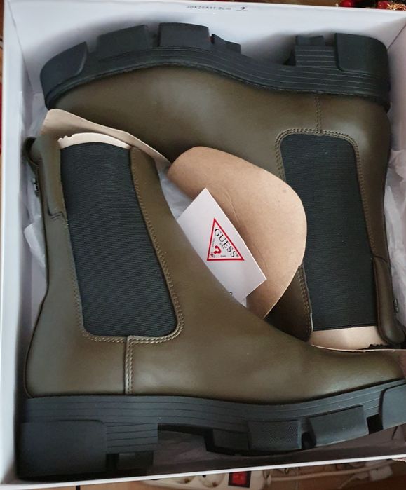 Botine/Ghete Guess Chelsea originale/ kaki, mărimea 38