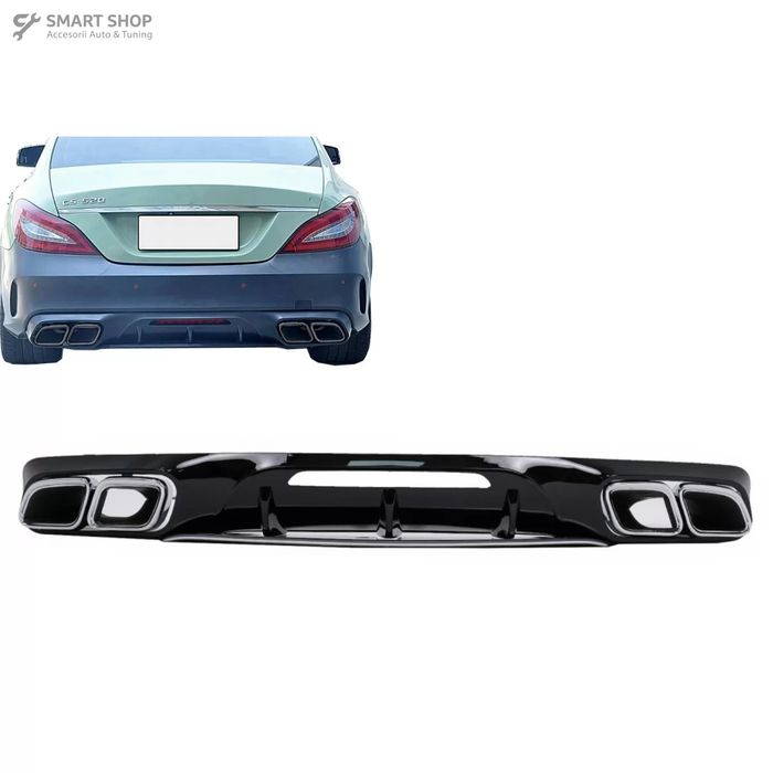 Difuzor Bara Spate cu Ornamente Evacuare Mercedes CLS Sedan W218 Sport