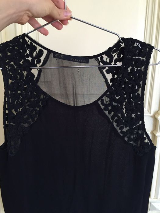 Bluza de voal cu dantela Zara