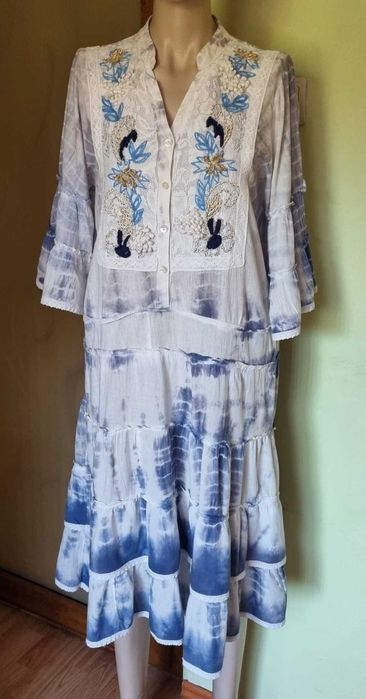 Rochie midi, bumbac batist 100%, marimea L