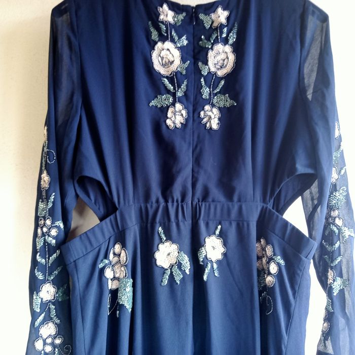 Rochie f.eleganta de ocazie, brodată , bleumarin, marca Ashley Brooke