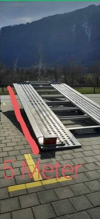 Trailer hidraulic + troliu electric 5 metri lungime / 2.45 lățime 3, t