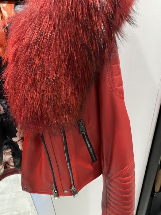 Дамско яке от естествена кожа и естествен косъм