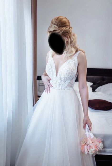Rochie Mireasa (marimea XS , lunga ) puls voal la pachet
