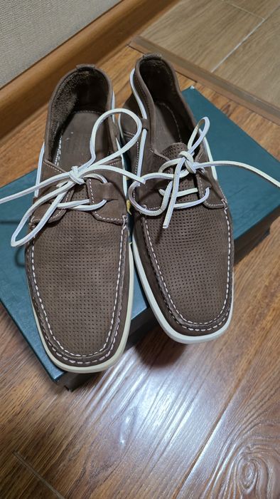 Мужские мокасины "Burton" из Европы натуральный нубук  кожа