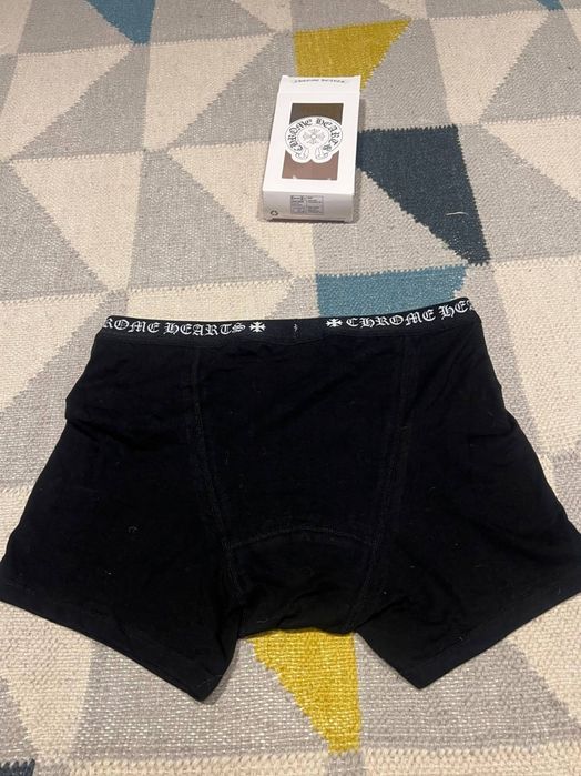 Boxeri bărbați Chrome Hearts, negri, logo alb discret, M sau L, noi, nepurtați, cu cutie