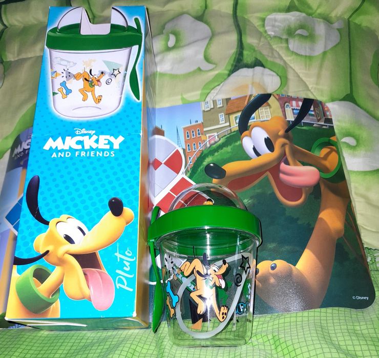 Set Disney sticluță + cutie alimente, noi nouțe
