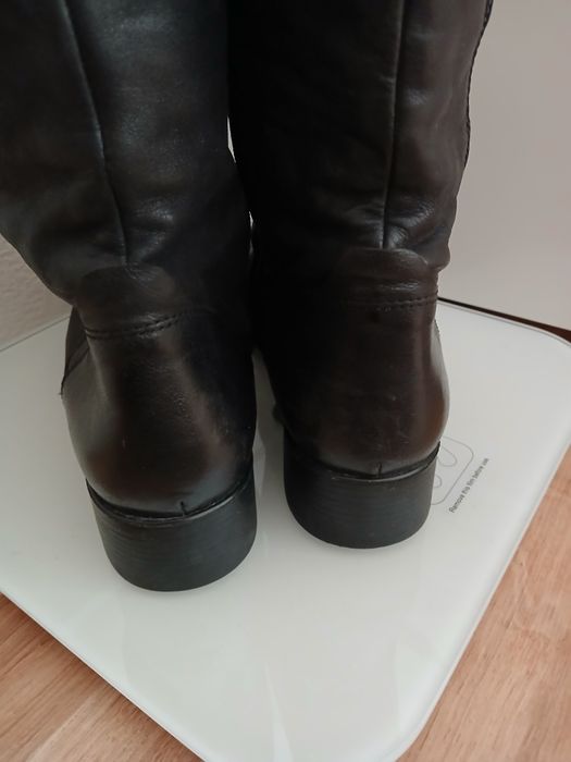 Високи ботуши естествена кожа 39