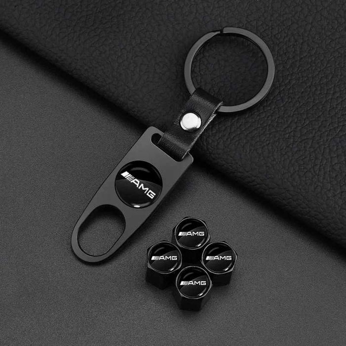 Breloc AUDI BMW Mercedes + 4 capace cu sigla S LINE / M / AMG