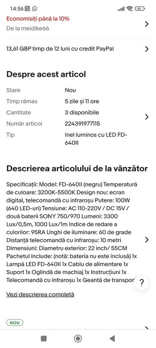 Lumina led foto machiaj profi