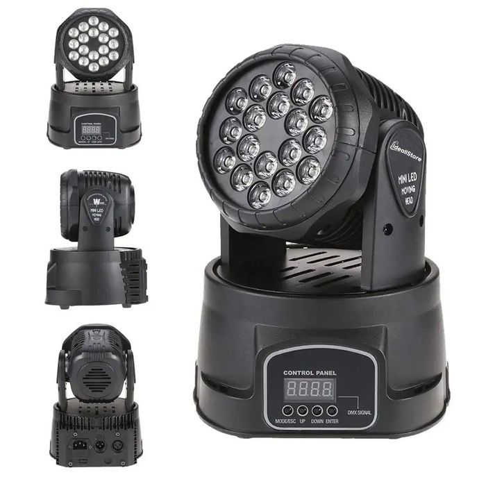 Moving head IdeallStore®, Party Energy, jocuri lumini, 70W, 18 leduri