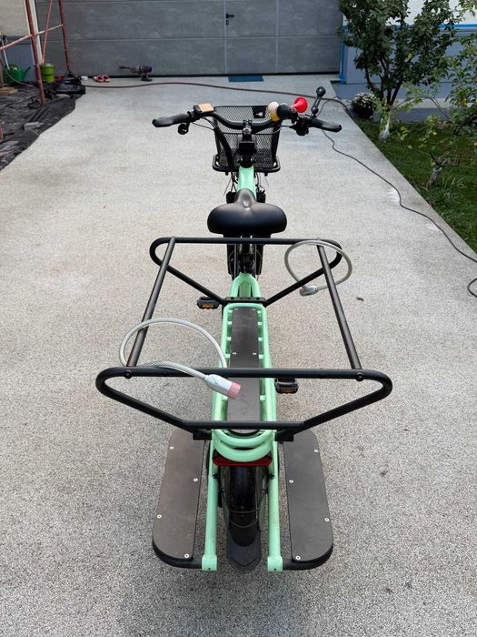 Bicicletă electrică longtail, E-three 500 Verde sorbet