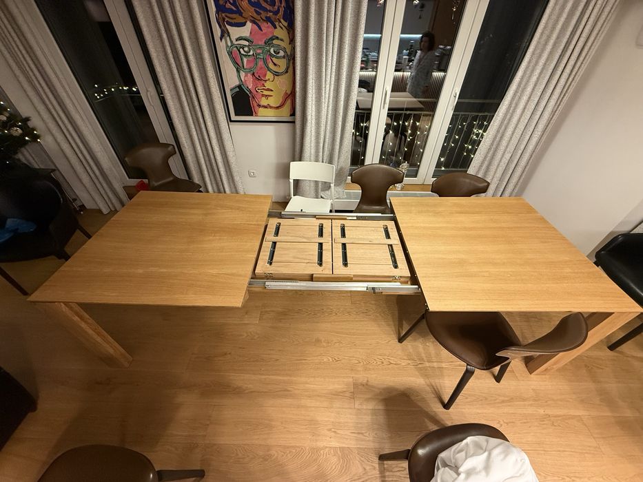 Маса разтегателна  естествен дъб 200/100 : 290/100