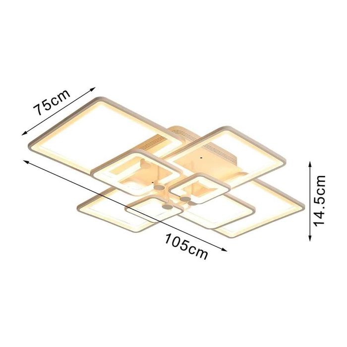 Trandafi LED 8876 / 8BK LED полилей с дистанционно управление, Черен