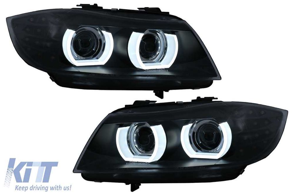 Faruri Xenon 3D Angel Eyes LED DRL  BMW Seria 3 E90 E91 (2008-2011)