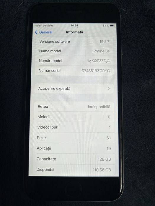 Vand - iPhone 6s , space gary ,128 gb , impecabil