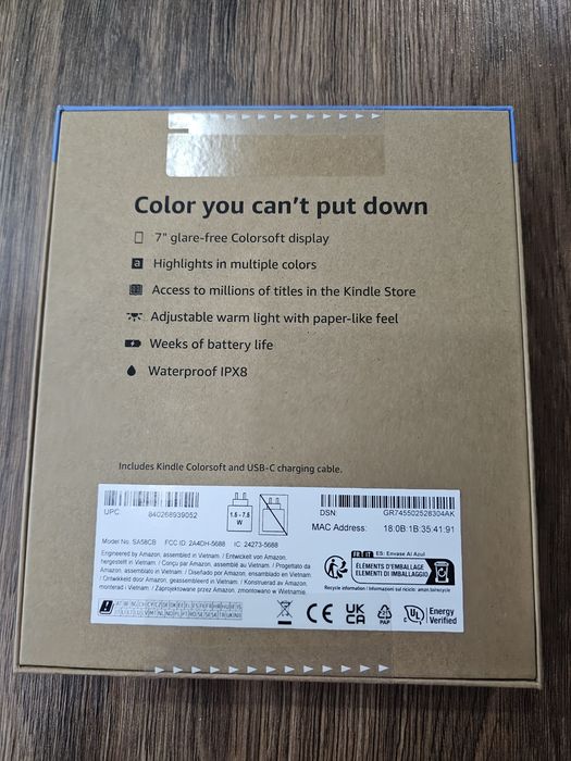Электронная книга Kindle Colorsoft, экран 7", 16Gb, без рекламы