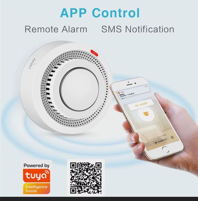 Пожарная сигнализация датчик дыма, Умный детектор дыма Tuya Wi-Fi