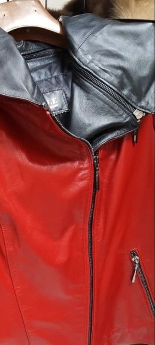 Geaca piele naturala damă cu glugă detașabilă