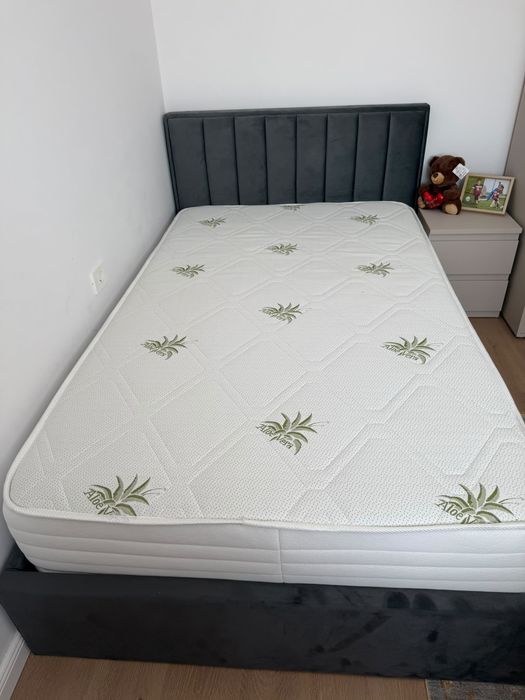 Pat complet cu saltea,somiera cu depozitare